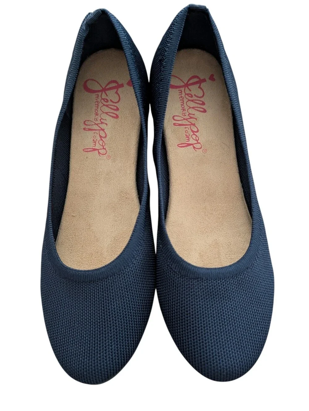 Jellypop apex Navy Slip-On Memory Foam Ballet Flats